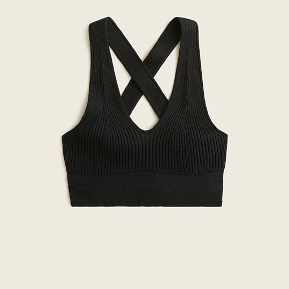 NWOT J.Crew Ribbed sweater bralette crop top BG242